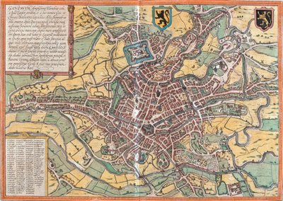 Plano de Gante (Gandauum), Bélgica de Franz Hogenberg