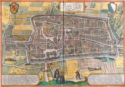 Plano de Maastricht (Traiectum), Países Bajos de Franz Hogenberg