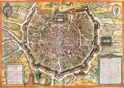 Plano de Milán (Mediolanum), Italia de Franz Hogenberg