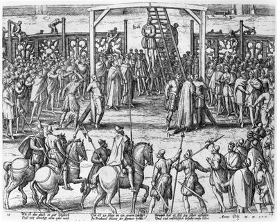 Escenas de ahorcamiento en Flandes, 1570 de Franz Hogenberg