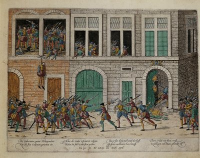 Toma de Valence después del ahorcamiento del gobernador La Motte-Gondrin, 25 de abril de Franz Hogenberg