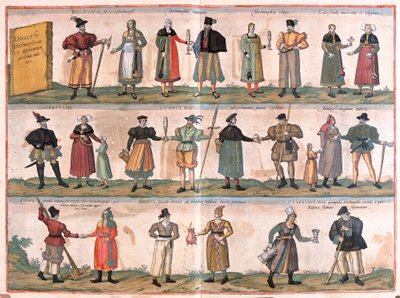 Varios trajes de Dithmarschen y alrededores, Alemania (grabado) de Franz Hogenberg