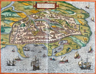 Vista de Alejandría (Alexandria), Egipto de Franz Hogenberg