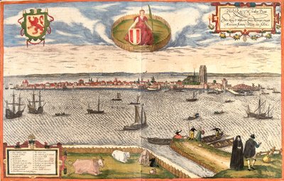 Vista de Dordrecht (Dordracum), Países Bajos de Franz Hogenberg