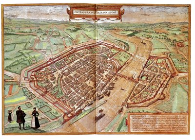 Vista de Frankfurt am Main, Alemania (grabado) de Franz Hogenberg