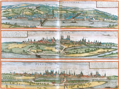 Vista de Heidelberg, Spira y Worms, Alemania de Franz Hogenberg
