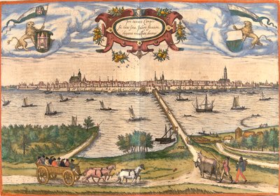 Vista de Kampen (Campensis), Países Bajos de Franz Hogenberg