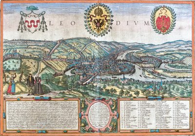 Vista de Lieja (Leodium), Bélgica (aguafuerte) de Franz Hogenberg