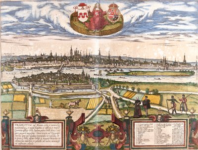 Vista de Maastricht (Trajectum ad Mosam), Países Bajos de Franz Hogenberg