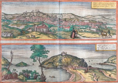 Vistas de Burgos y San Sebastián, España de Franz Hogenberg