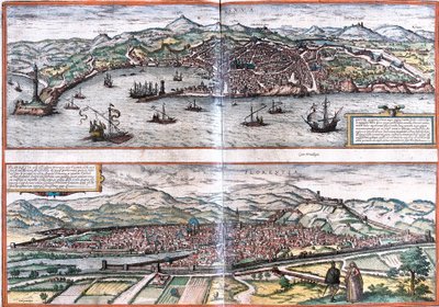 Vistas de Génova (Genua) y Florencia (Florentia), Italia de Franz Hogenberg