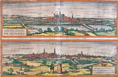 Vistas de Mons (Bélgica) y Arras, Francia de Franz Hogenberg