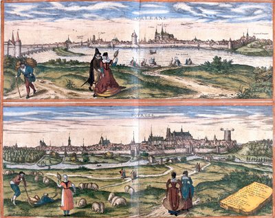 Vistas de Orleans y Bourges, Francia de Franz Hogenberg