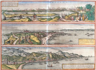 Vistas de Sevilla, Cádiz y Málaga, España de Franz Hogenberg