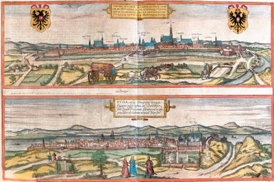 Vistas de Viena, Austria y Budapest, Hungría de Franz Hogenberg