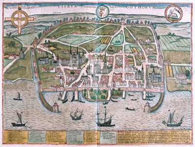 Visby, Isla de Gotland, Suecia (grabado) de Franz Hogenberg