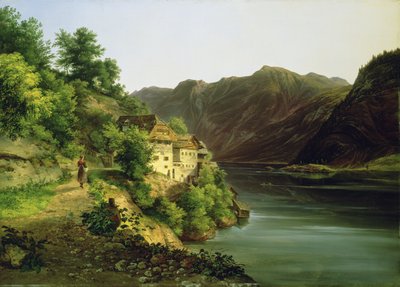 El Lago Hallstatter, 1824 de Franz II Steinfeld