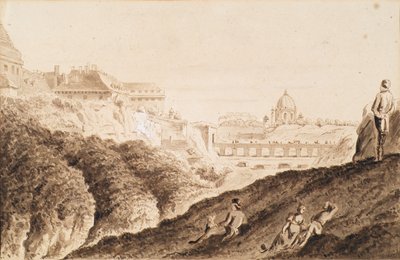 El Hofburg con foso, puerta del castillo y puente de Franz Jaschke
