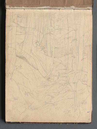 Álbum con vistas de Roma y alrededores, estudios de paisajes, página 01a: Paisaje romano de Franz Johann Heinrich Nadorp