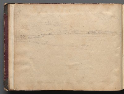 Album with Views of Rome and Surroundings, Landscape Studies, page 03b: Roman Panoramic Landscape de Franz Johann Heinrich Nadorp