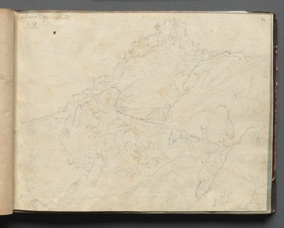 Álbum con Vistas de Roma y Alrededores, Estudios de Paisaje, página 04a: "Cervera" de Franz Johann Heinrich Nadorp