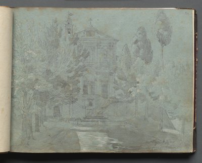 Álbum con vistas de Roma y alrededores, estudios de paisajes, página 05a: San Isidoro de Franz Johann Heinrich Nadorp