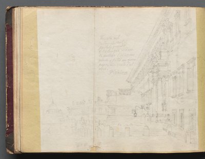 Album with Views of Rome and Surroundings, Landscape Studies, page 15b: Roman Architectural View de Franz Johann Heinrich Nadorp