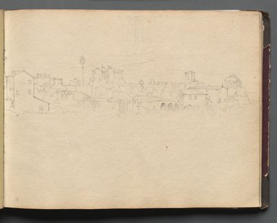 Álbum con vistas de Roma y alrededores, estudios de paisajes, página 16a: Vista romana de Franz Johann Heinrich Nadorp