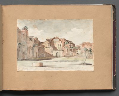 Album with Views of Rome and Surroundings, Landscape Studies, page 22a: "Terme di Diocleziano, Rome" de Franz Johann Heinrich Nadorp