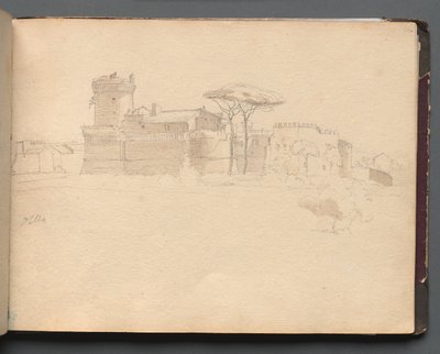 Álbum con Vistas de Roma y Alrededores, Estudios de Paisajes, página 28a: Ostia de Franz Johann Heinrich Nadorp