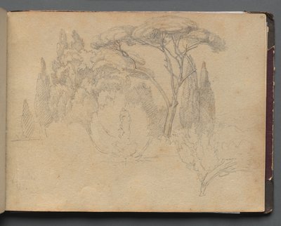Album with Views of Rome and Surroundings, Landscape Studies, page 29a: Landscape Study de Franz Johann Heinrich Nadorp