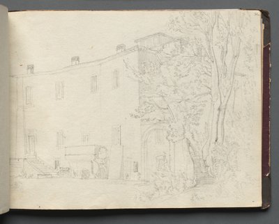 Álbum con vistas de Roma y alrededores, estudios de paisajes, página 31a: Estudio arquitectónico romano de Franz Johann Heinrich Nadorp