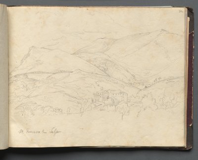 Album with Views of Rome and Surroundings, Landscape Studies, page 34a: "St. Francesco" de Franz Johann Heinrich Nadorp