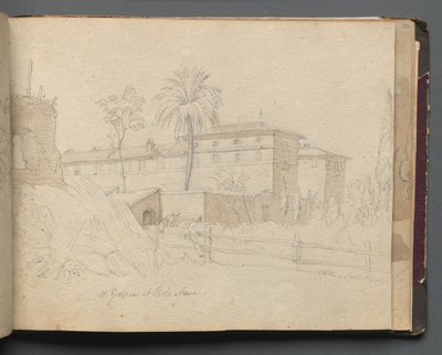 Álbum con vistas de Roma y alrededores, estudios de paisajes, página 38a: San Giovanni e Paolo de Franz Johann Heinrich Nadorp