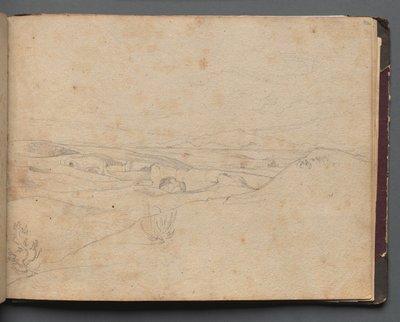 Album with Views of Rome and Surroundings, Landscape Studies, page 40a: Roman Landscape de Franz Johann Heinrich Nadorp