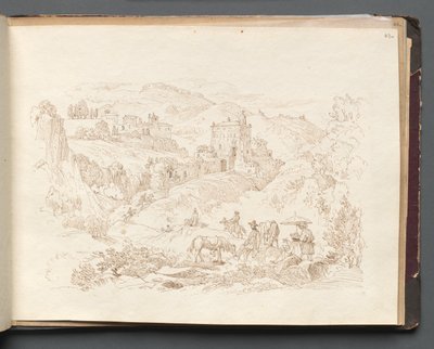 Álbum con vistas de Roma y alrededores, estudios de paisajes, página 43a: Paisaje romano de Franz Johann Heinrich Nadorp