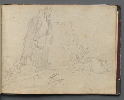 Álbum con Vistas de Roma y Alrededores, Estudios de Paisaje, página 45a: Paisaje Rocoso de Franz Johann Heinrich Nadorp