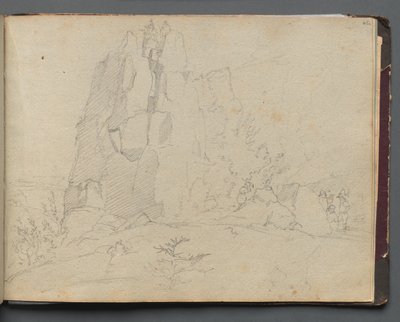 Album with Views of Rome and Surroundings, Landscape Studies, page 45a: Rocky Landscape de Franz Johann Heinrich Nadorp