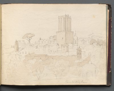 Album with Views of Rome and Surroundings, Landscape Studies, page 47a: " Torre del Nero, Rome" de Franz Johann Heinrich Nadorp
