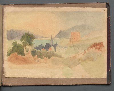 Album with Views of Rome and Surroundings, Landscape Studies, page 54a: Roman Landscape de Franz Johann Heinrich Nadorp