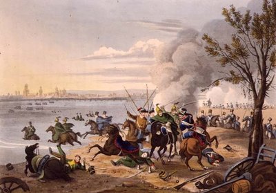 La Huida de Napoleón a través del Rin cerca de la Ciudad de Mentz Perseguido por los Aliados de Franz Joseph (after) Manskirch