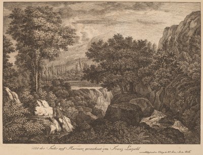 Viajeros descansando en un paisaje montañoso de Franz Joseph Leopold