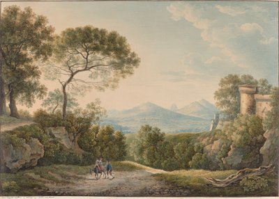 Vista desde Tívoli a través del valle del Tíber al atardecer de Franz Kaisermann
