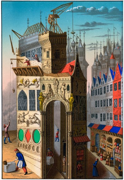 Construcción de edificios, Francia, siglo XV de Franz Kellerhoven