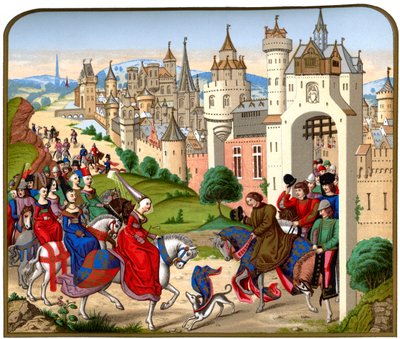 Entrada de la Reina Isabeau de Baviera en París, c. 1500, 1870 de Franz Kellerhoven