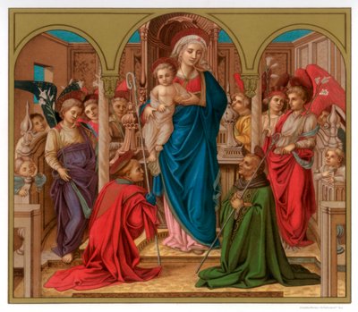 Madonna y Niño con San Frediano y San Agustín de Franz Kellerhoven