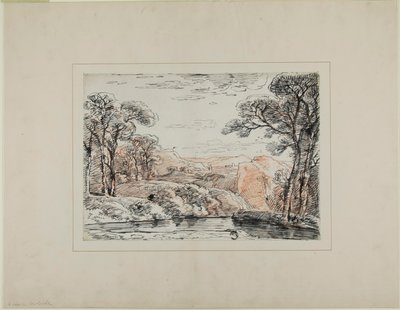 Paisaje con Río y Colinas Distantes de Franz Kobell