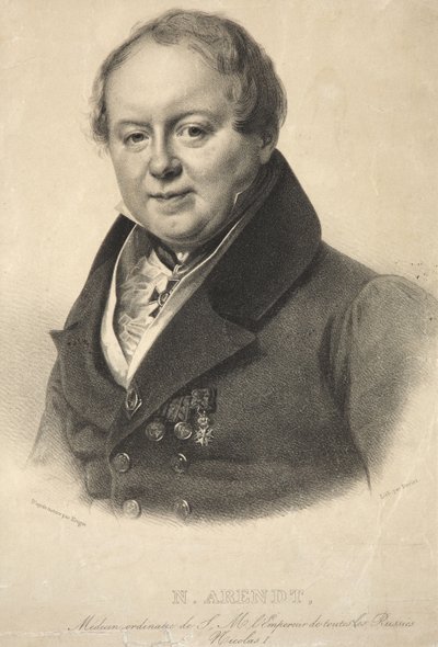 Retrato del médico personal imperial Nicholas Martin Arendt 1785-1859, 1836 de Franz Krüger