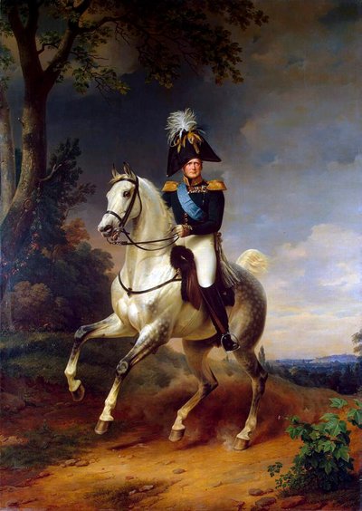 Retrato ecuestre del Emperador Alejandro I, 1777-1825, 1837 de Franz Kruguer