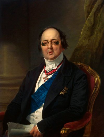 Retrato del Conde Alexander Kushelev-Bezborodko, 1851-1852 de Franz Kruguer